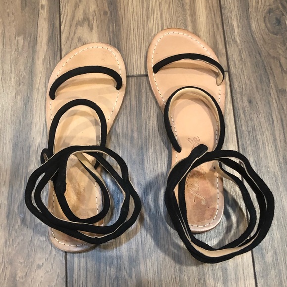 New Free People Black Havana Gladiator Sandals - Picture 5 of 8